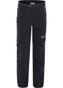 Jack Wolfskin Kinder Zip-off-Hose "ACTIVE ZIP OFF PANTS K", schwarz, Gr. 116, Oberstoff: 100% POLYESTER ; Futter 1:00% POLYESTER, Hosen