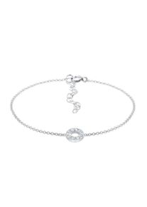 Elli Damen Armband "Kreis Glas Kristalle Weiß 925 Sterling Silber", 16cm,mit Steinen, Silber 925 (Sterlingsilber), silber, Silber 925