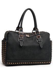 Damen Schultertasche "Amelia", Collezione Alessandro, schwarz, Lederimitat, Taschen, mit 2 Seitenfächern