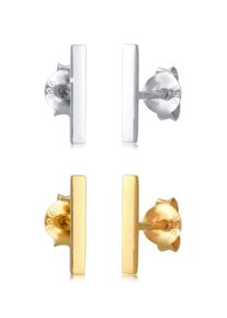 Elli Damen Ohrring-Set "Ohrstecker Stab 2er Set 925 Sterling Silber Bicolor", OneSize, ohne Stein, Silber 925 (Sterlingsilber), gold, Silber 925