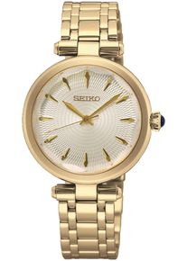 Seiko Damen Quarzuhr, gold, Armbanduhren, Armbanduhr, Damenuhr, Edelstahlarmband, Hardlexglas