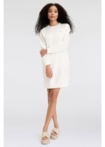 Gant Damen Sweatkleid "SHIELD C-NECK SWEAT DRESS", weiß, casual, Gr. XL, angeraute Sweatware, Obermaterial: 87% Baumwolle, 13% Polyester, Kleider,