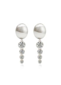 FILIPPA FIRENZE Damen Paar Ohrclips "Pioggia", Edelstahl, silber, Edelstahl, Ohrringe, mit Kristall Tropfen