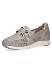 Caprice Damen Slipper, Gr. 37, grau, Leder, Textil, casual, Schuhe, Slip-on Sneaker, Freizeitschuh, Schlupfschuh mit Zierschnalle