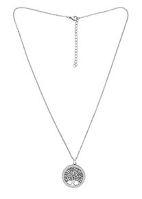 Damen Kette mit Anhänger "Eternal Root", silber, Basic, Collezione Alessandro, Halsketten, mit Lebensbaum Anhänger und Strass