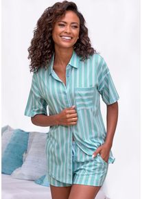 Vivance Dreams Damen Shorty, Gr. 44, weiß, Single Jersey, Obermaterial: 100% Baumwolle, gestreift, modisch, Homewear-Sets, mit zartem Streifenmuster
