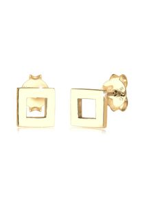 Elli Damen Paar Ohrstecker "Ohrstecker Quadrat 925 Sterling Silber", OneSize, ohne Stein, Silber 925 (Sterlingsilber), gold, Silber 925