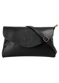 CLUTY Damen Abendtasche, schwarz, Leder, beschichtet, Taschen, echt Leder, Made in Italy