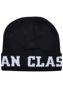 Urban Classics Damen Beanie "Urban Classics Unisex Logo Jaquard Beanie", schwarz, Kunstfaser, Mützen