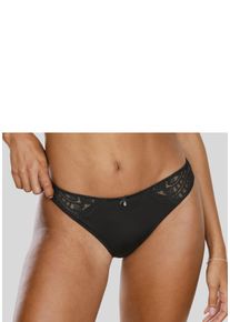Lascana Damen Tanga "Flora", Gr. 36, schwarz, Spitze, Microtouch, Obermaterial: 89% Polyamid, 11% Elasthan, Unterhosen
