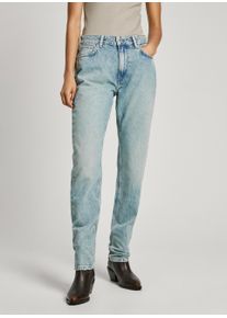Pepe Jeans Damen Straight-Jeans "mit normaler Leibhöhe", blau, casual, Gr. 31, Denim/Jeans, Obermaterial: 100% Baumwolle, Jeans, aus robustem