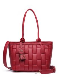 Damen Schultertasche "Luvre", Collezione Alessandro, rot, Lederimitat, Taschen, mit luxuriöser Steppung