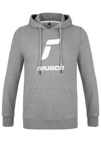 Reusch Herren Kapuzensweatshirt, grau, sportlich, Gr. M, bedruckt, 50% Baumwolle, 50% Polyester, Sweatshirts, mit praktischem Kordelzug