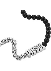 Diesel Damen Kette mit Anhänger "Schmuck Geschenk Edelstahl Halsschmuck Halskette FONT, DX1543040", Edelstahl, L: 50cm B: 5mm, schwarz, Edelstahl,