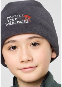 Jack Wolfskin Kinder Beanie "WILDERNESS BEANIE K", grau, Gr. M, Hauptmaterial: 87% Polyester recycled, 13% Polyester; Futter: 100% Polyester, Mützen