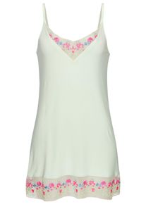 Lascana Damen Negligé, Gr. 36, blau, Single Jersey, Obermaterial: 95% Viskose, 5% Elasthan, feminin, Kleider, Mit schönen Spitzendetails