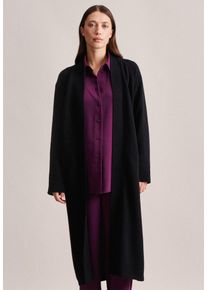 Seidensticker Damen Strickjacke, schwarz, Gr. S, unifarben, 80% Wolle 15% Polyamid/Nylon 5% Kaschmir, Strickjacken, Langarm Schalkragen Uni