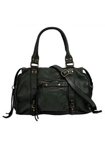 Samantha Look Damen Shopper, grün, Leder, vintage, Taschen, echt Leder, Made in Italy