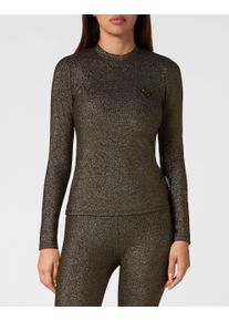 Plein Sport Damen T-Shirt "Glitter"94, gold, Gr. S, Obermaterial: 56% Polyester, 30% Viskose, 10% Metallisierte Faser, 4% Elasthan, Shirts
