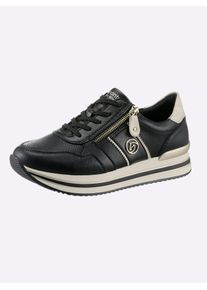 Remonte Damen Sneaker, Gr. 38, schwarz, Synthetik, Glattleder, sportlich, Schuhe