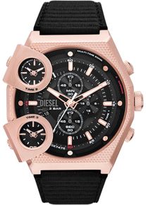 Diesel Herren Chronograph "SIDESHOW", rosa, Armbanduhren, Quarzuhr, Armbanduhr, Herrenuhr, Datum, Stoppfunktion, Lederarmband
