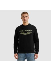 PME-Legend PME LEGEND Herren Sweatshirt "Crewneck soft terry with logo", schwarz, casual, Gr. XXL, bestickt, Sweatware, Obermaterial: 100% Baumwolle,