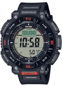 Casio PRO TREK Herren Chronograph, schwarz, Armbanduhren, Quarzuhr, Armbanduhr, Herrenuhr, Funk, Solar, Stoppfunktion, Weltzeit