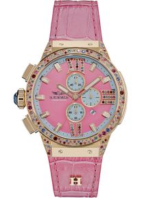 Haemmer Germany Damen Chronograph "EMINENT", rosa, Armbanduhren, Quarzuhr, Damenuhr, Datum, Stoppfunktion, Saphirglas, Lederarmband