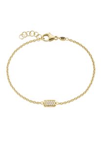 Smart Jewel Damen Armband "Mittelteil rechteckig mit Zirkonia, Silber 925", 19cm, Silber 925 (Sterlingsilber), gold, Silber 925 (Sterlingsilber),