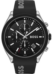 BOSS Herren Chronograph "VELOCITY", schwarz, Armbanduhren, Quarzuhr, Herrenuhr, Armbanduhr, Stoppfunktion, Silikonarmband