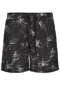 Urban Classics Herren Badeshorts "Urban Classics Herren Pattern Swim Shorts", schwarz-weiß, Gr. S, 100% Polyester, Badehosen