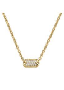 Smart Jewel Damen Collier "Mittelteil rechteckig mit Zirkonia, Silber 925", 45cm, Silber 925 (Sterlingsilber), gold, Silber 925 (Sterlingsilber),