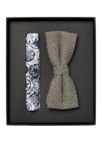 Venti Herren Fliege "Venti Set aus Fliege und Einstecktuch gemustert", beige, 50% Viskose, 50% Polyester, Fliegen