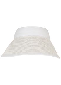 Urban Classics Damen Visor "Urban Classics Unisex Logo Bast Visor", weiß, casual, unifarben, 80% Leinen, 20% Baumwolle, Caps