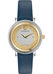 Versace Damen Quarzuhr "GRECA FLOURISH", blau, Armbanduhren, Armbanduhr, Damenuhr, Saphirglas, Swiss Made, analog