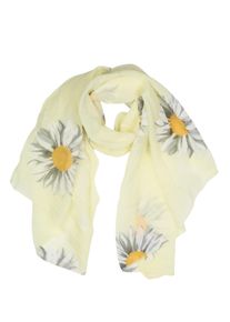 Damen Modeschal "Softflower", gelb, Basic,casual,modisch, Collezione Alessandro, geblümt, Baumwolle, Modetücher, mit floralem Druck, Made in Italy