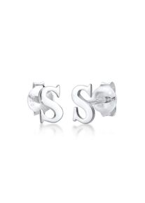 Elli Damen Paar Ohrstecker "Ohrstecker Buchstabe S Initiale925 Sterling Silber", OneSize, ohne Stein, Silber 925 (Sterlingsilber), silber, Silber 925
