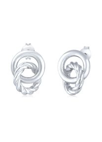 Elli Damen Paar Ohrstecker "Ohrstecker Kreis Knoten 925 Sterling Silber", OneSize, ohne Stein, Silber 925 (Sterlingsilber), silber, Silber 925