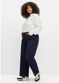 Große Größen Weite Hose im Chino-Stil, aus leichtem Twill Gr. 58 blau von sheego für Damen