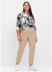 Große Größen Schmale Bengalin-Schlupfhose mit dekorativem Bund Gr. 46 beige von sheego für Damen