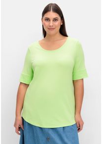 Große Größen Jerseyshirt mit abgerundetem Saum Gr. 40 grün von sheego für Damen