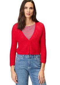 Zero Damen Strickjacke "Zero Strickjacke kurz mit Wellensaum"formula one, casual, Gr. 38, Strukturmuster, Strick, Obermaterial: 48% Viskose, 46%