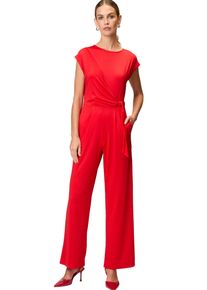 Zero Damen Overall "Zero Jumpsuit mit Bindegürtel"formula one, elegant, Gr. 42, unifarben, Jersey, Obermaterial: 95% Polyester (Recycled), 5%