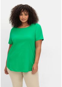 Große Größen Doppelpack T-Shirts, jeweils in zwei Farben Gr. 56 grasgrün/blau von sheego für Damen