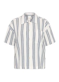 KnowledgeCotton Apparel Striped S/S Shirt Bluse Damen (Gr S |weiß/grau)