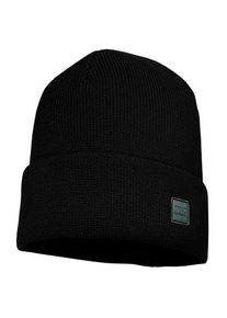 MaxiMo Beanie mit Umschlag Mütze Kinder (Größe 49-51 cm |schwarz)