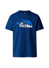 T-Shirt The North Face S/S Mountain Line Tee Herren (Gr M |blau)