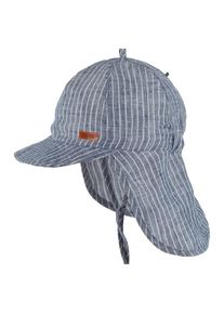 Cap Pure Pure Nackenschutz Leinen gestreift Kinder (Gr 45 cm |grau)