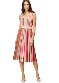 Zero Damen Strickkleid "Zero Strickkleid mit Streifen"patch creamrot, elegant, Gr. 34, gestreift, Strick, Obermaterial: 80% Viskose, 11% Polyester,