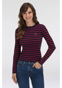 Levi's LEVI'S Damen Strickpullover "RIB SWEATER"parisienne stripe na, casual, Gr. S, Feinripp, Feinstrick, Obermaterial: 51% Polyacryl, 36% Polyester, 13%